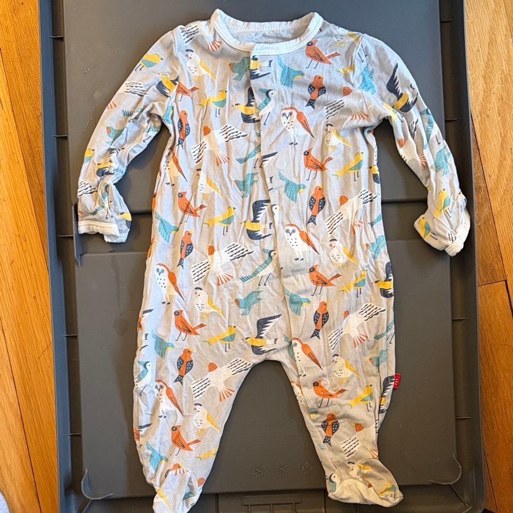 Magnetic Me Multicolor Bird Print Kids Footie